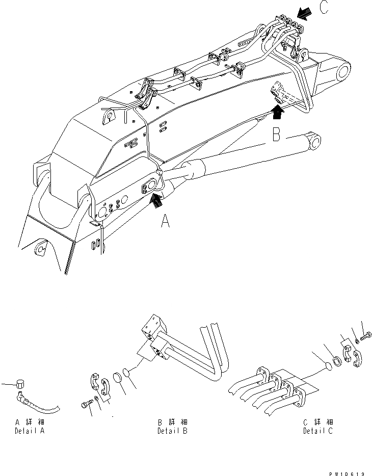 Схема запчастей Komatsu PC750-6-AM - РАБОЧЕЕ ОБОРУДОВАНИЕ (КРЫШКАAND ЭЛЕМЕНТЫ) (ДЛЯ ПОГРУЗ.)(№-) РАБОЧЕЕ ОБОРУДОВАНИЕ