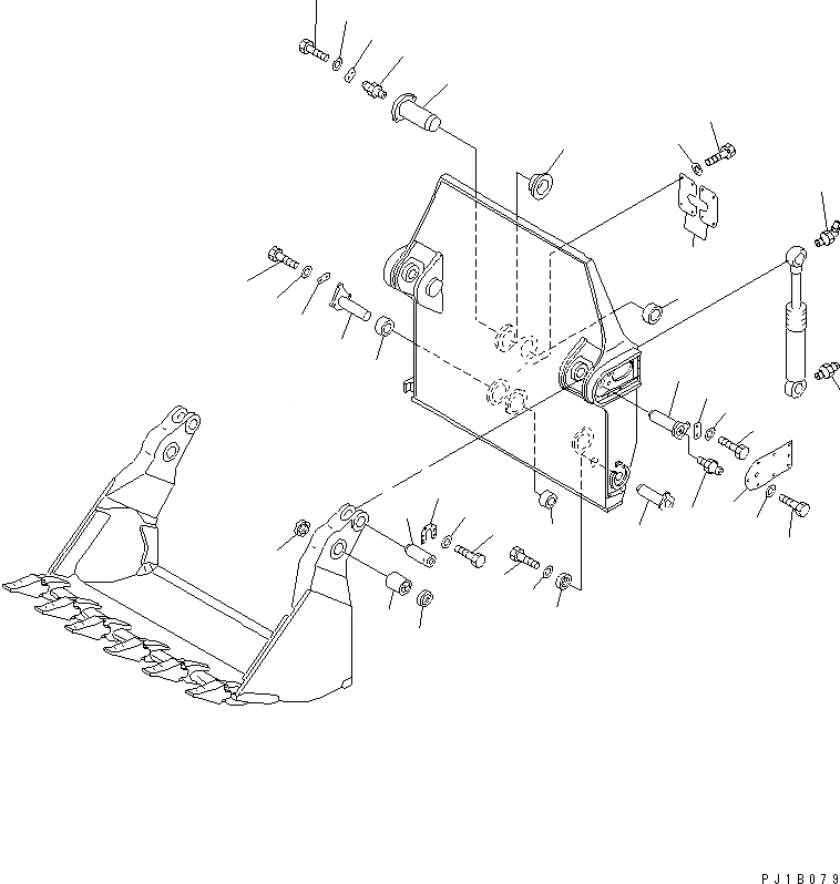 Схема запчастей Komatsu PC750-6-AM - НИЖН. РАЗГРУЗКА КОВШ LESS¤ (ДЛЯ .8M¤.M И .M) (ДЛЯ ПОГРУЗ.) РАБОЧЕЕ ОБОРУДОВАНИЕ