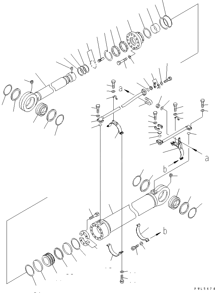 Схема запчастей Komatsu PC750-6-AM - ЦИЛИНДР РУКОЯТИ(ДЛЯ ПОГРУЗ.)(№-) ОСНОВН. КОМПОНЕНТЫ И РЕМКОМПЛЕКТЫ