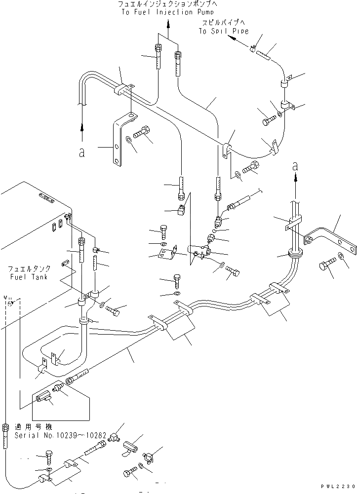 Схема запчастей Komatsu PC750-6 - ТОПЛИВН. ЛИНИЯ (МОРОЗОУСТОЙЧИВ. СПЕЦИФ-Я)(№9-999) ТОПЛИВН. БАК. AND КОМПОНЕНТЫ