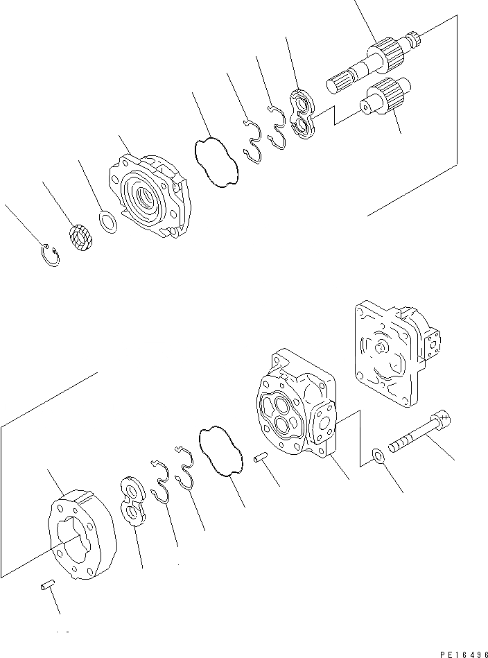 Схема запчастей Komatsu PC750-6 - ПРИВОД НАСОС (/)(№9-) ОСНОВН. КОМПОНЕНТЫ И РЕМКОМПЛЕКТЫ
