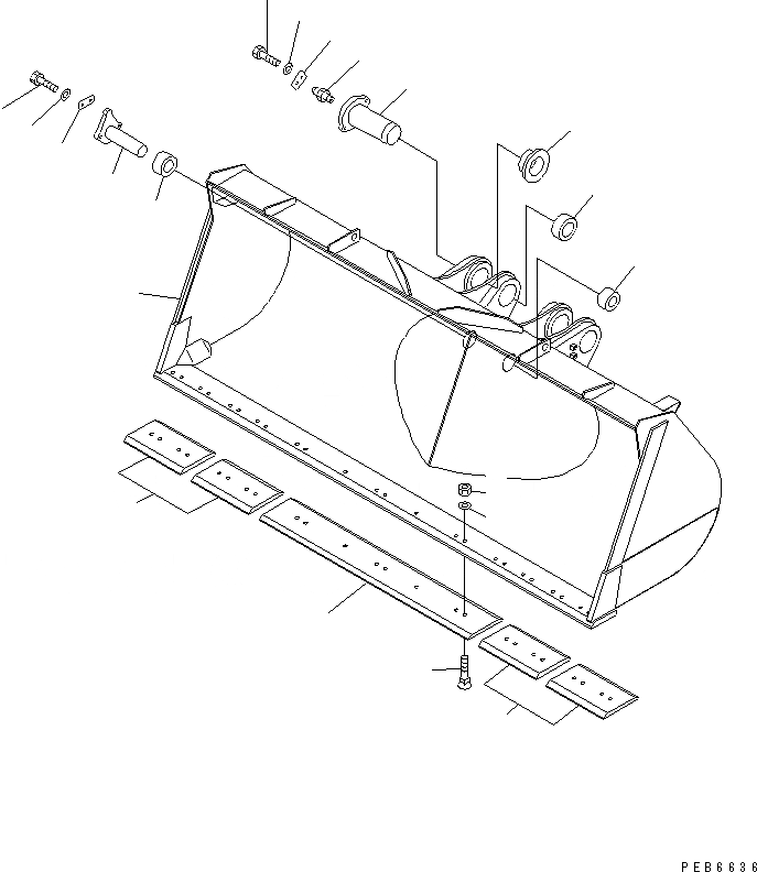 Схема запчастей Komatsu PC750-6 - ПЕРЕДН. РАЗГРУЗКА КОВШ (.M) (ДЛЯ ПОГРУЗ.) (ДЛЯ FUJISAKA SAISEKI)(№-) СПЕЦ. ОПЦИИ