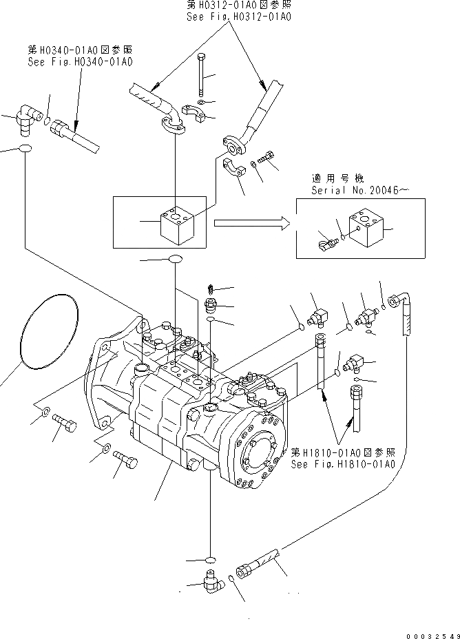 Схема запчастей Komatsu PC750-7 - NO. НАСОС (СОЕДИНИТ. ЧАСТИ) ГИДРАВЛИКА