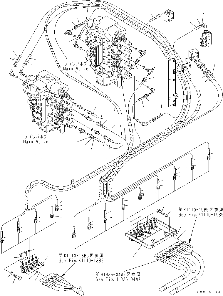 Схема запчастей Komatsu PC750-7 - PPC ЛИНИЯ СОЕД-Е (СОЕД-Е) (ДЛЯ ПОГРУЗ.) ГИДРАВЛИКА