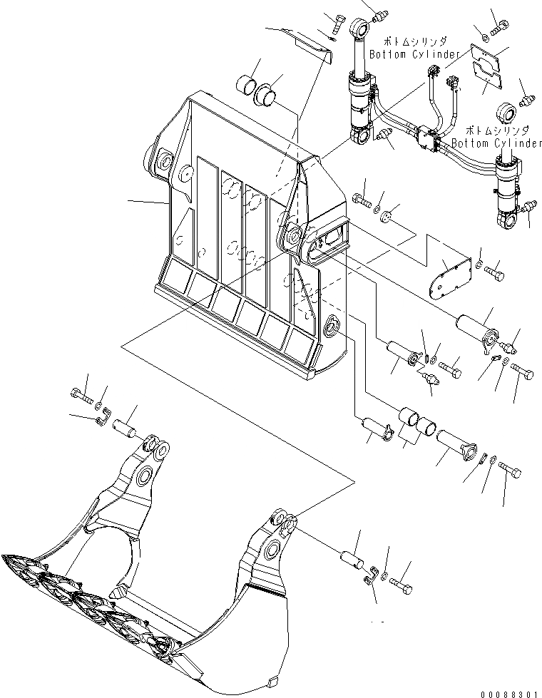 Схема запчастей Komatsu PC750-7 - НИЖН. РАЗГРУЗКА КОВШ¤ .M (ЗАДН. КОВШ) (ГОРИЗОНТАЛЬН. ПАЛЕЦ) РАБОЧЕЕ ОБОРУДОВАНИЕ