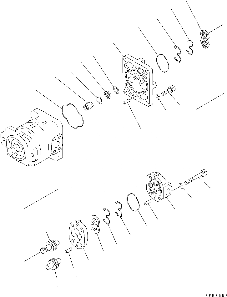 Схема запчастей Komatsu PC750-7 - ПРИВОД НАСОС (/) ОСНОВН. КОМПОНЕНТЫ И РЕМКОМПЛЕКТЫ