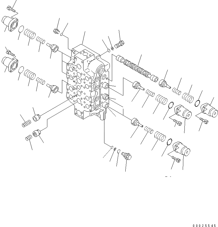 Схема запчастей Komatsu PC750-7 - ОСНОВН. КЛАПАН (4-Х СЕКЦИОНН.) (ДЛЯ U.S.A) (/) ОСНОВН. КОМПОНЕНТЫ И РЕМКОМПЛЕКТЫ