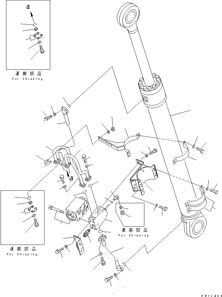 Схема запчастей Komatsu PC750LC-6 - BM ЦИЛИНДР¤ ЛЕВ. (С ПРЕДОТВРАЩ. СМЕЩЕНИЯ)(№-) РАБОЧЕЕ ОБОРУДОВАНИЕ