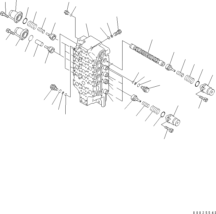 Схема запчастей Komatsu PC750LC-6 - ОСНОВН. КЛАПАН (5-СЕКЦИОНН.) (/)(№-8) ОСНОВН. КОМПОНЕНТЫ И РЕМКОМПЛЕКТЫ