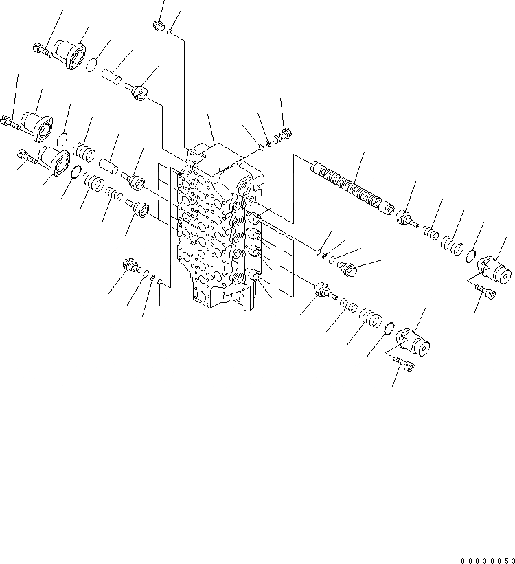 Схема запчастей Komatsu PC750LC-6 - ОСНОВН. КЛАПАН (5-СЕКЦИОНН.) (/)(№9-) ОСНОВН. КОМПОНЕНТЫ И РЕМКОМПЛЕКТЫ