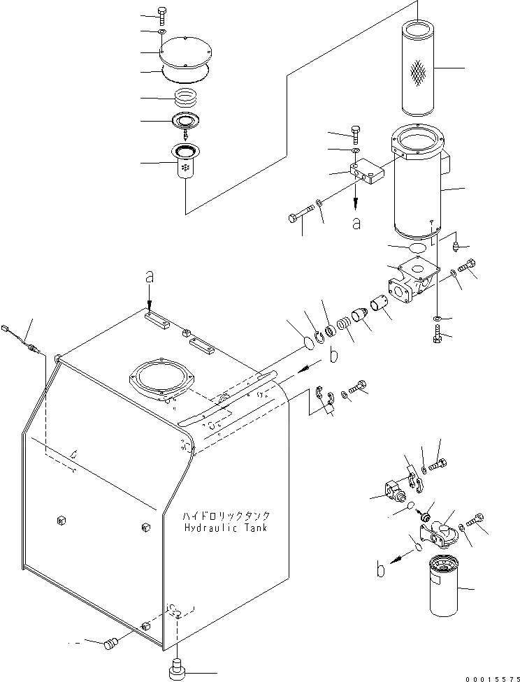 Схема запчастей Komatsu PC750LC-7K - ГИДР. БАК. (ВОЗВРАТ. ФИЛЬТР. И ДРЕНАЖН. ФИЛЬТР.) ГИДРАВЛИКА