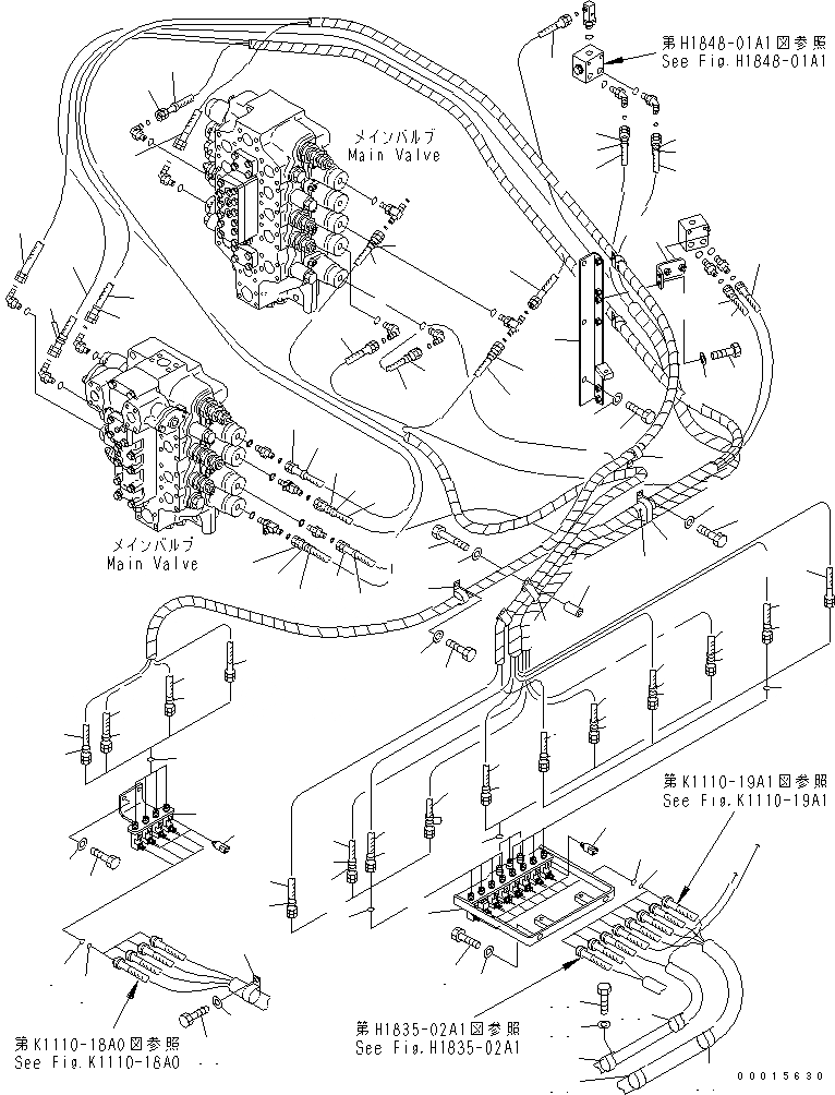 Схема запчастей Komatsu PC750LC-7K - PPC ЛИНИЯ СОЕД-Е (СОЕД-Е) ( ATT) ГИДРАВЛИКА