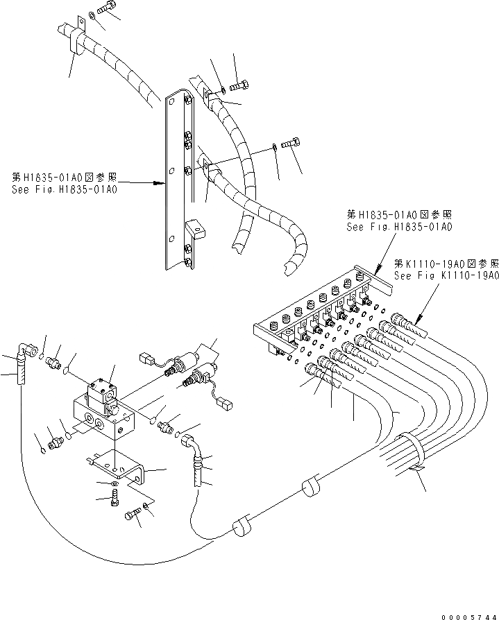 Схема запчастей Komatsu PC750LC-7K - PPC ЛИНИЯ СОЕД-Е (ДЕМПФИРУЮЩИЙ КЛАПАН УДАРА СТРЕЛЫ) ГИДРАВЛИКА