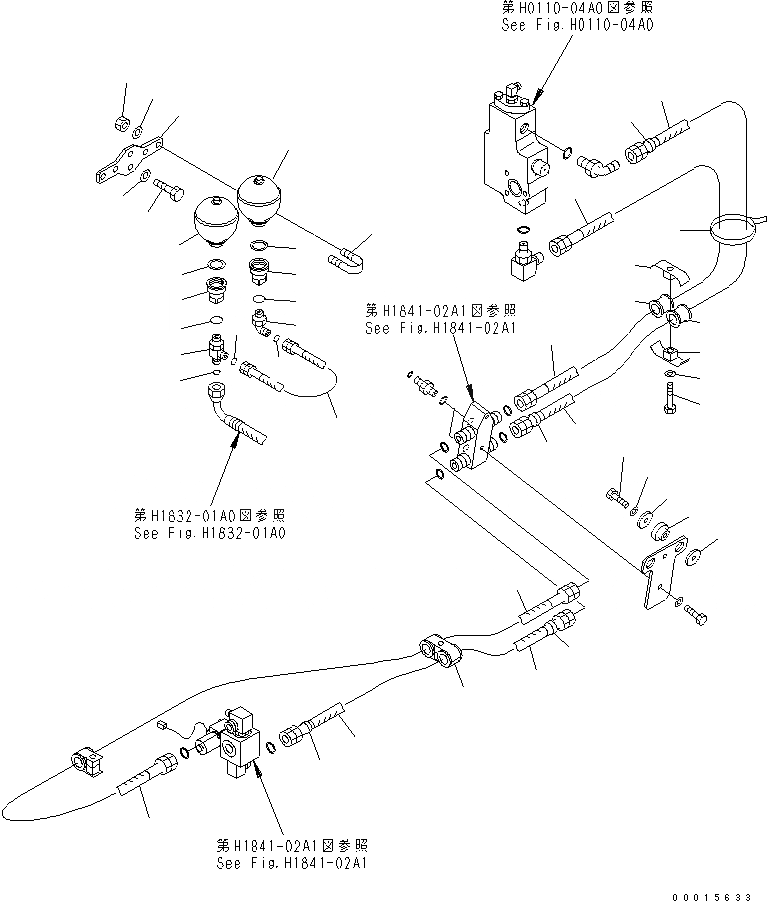 Схема запчастей Komatsu PC750LC-7K - ЛИНИЯ НАСОСА PPC (АККУМУЛЯТОР И ГЛАВН. ТРУБЫ) ( ATT) ГИДРАВЛИКА