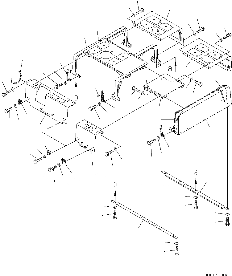 Схема запчастей Komatsu PC750LC-7K - КАПОТ (COVER) ЧАСТИ КОРПУСА
