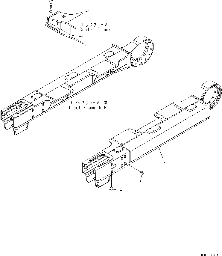 Схема запчастей Komatsu PC750LC-7K - ГУСЕНИЧНАЯ РАМА (ЛЕВ.) (PC7LC) ХОДОВАЯ