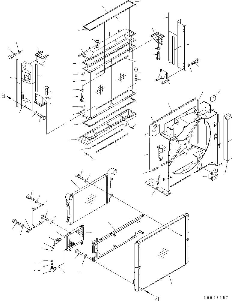 Схема запчастей Komatsu PC750LC-7 - ОХЛАЖД-Е (РАДИАТОР И ЧАСТИ КОРПУСА) СИСТЕМА ОХЛАЖДЕНИЯ