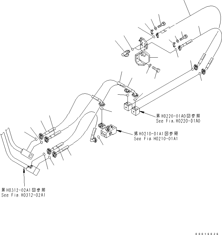 Схема запчастей Komatsu PC750LC-7 - ПОДАЮЩ. ТРУБЫ (ШЛАНГИ) (СО СЪЕМОМ ПРОТИВОВЕСА) ГИДРАВЛИКА