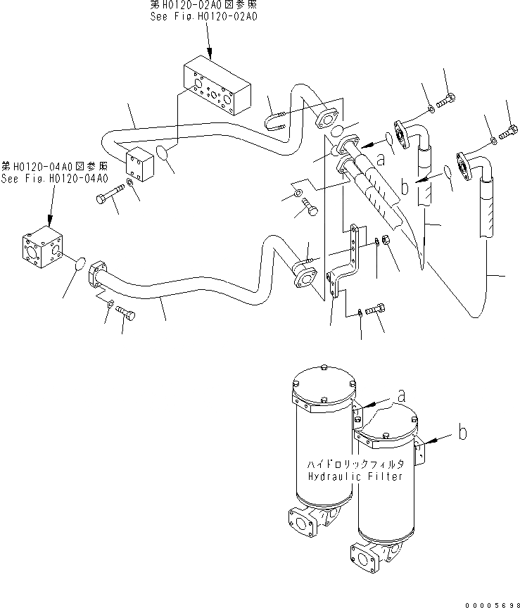 Схема запчастей Komatsu PC750LC-7 - ОСНОВН. КЛАПАН ВОЗВРАТ. ТРУБЫ (ШЛАНГИ) ГИДРАВЛИКА