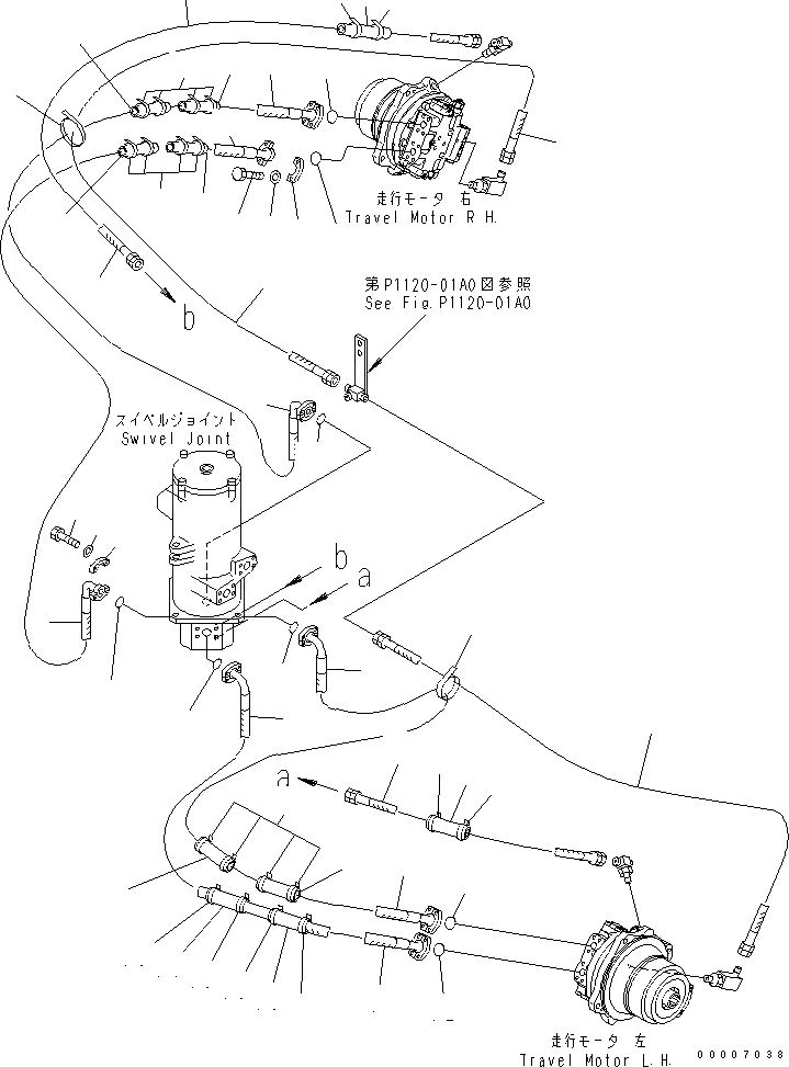 Схема запчастей Komatsu PC750LC-7 - ГИДРОЛИНИЯ ХОДА(МОТОР ) НИЖНЯЯ ГИДРОЛИНИЯ И ЛИНИЯ ХОДА
