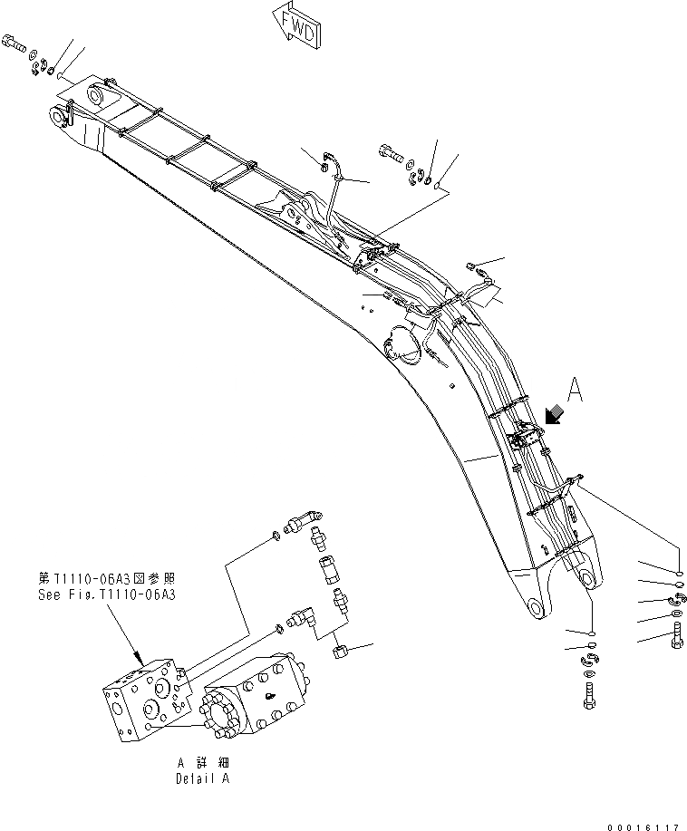 Схема запчастей Komatsu PC750LC-7 - СТРЕЛА (.M) (ЭЛЕМЕНТЫ) (ДЛЯ ЭКСКАВАТ.) (С ПРЕДОТВРАЩ. СМЕЩЕНИЯ) РАБОЧЕЕ ОБОРУДОВАНИЕ