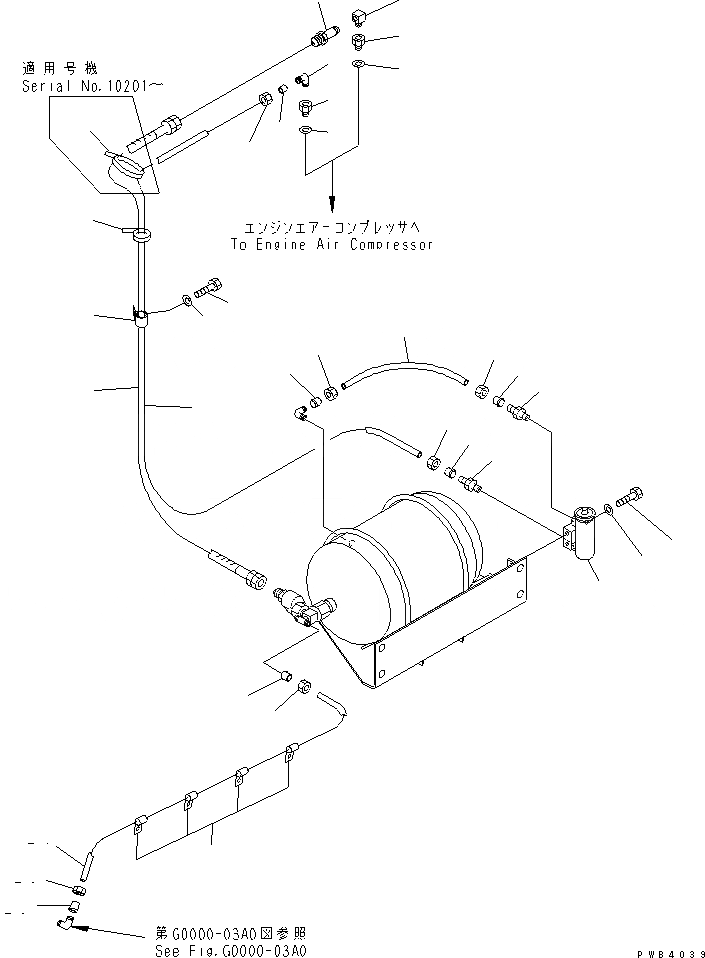 Схема запчастей Komatsu PC750LC-6 - ВОЗД. СИСТЕМА (GOVERNER ТРУБЫ)(№-999) ВОЗД. СИСТЕМА