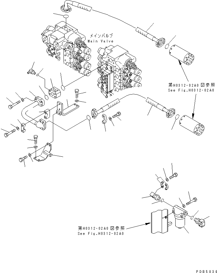 Схема запчастей Komatsu PC750LC-6 - ПОДАЮЩ. ТРУБЫ (ФИЛЬТР. - КЛАПАН ) (С ПРЕДОТВРАЩ. СМЕЩЕНИЯ)(№-999) ГИДРАВЛИКА