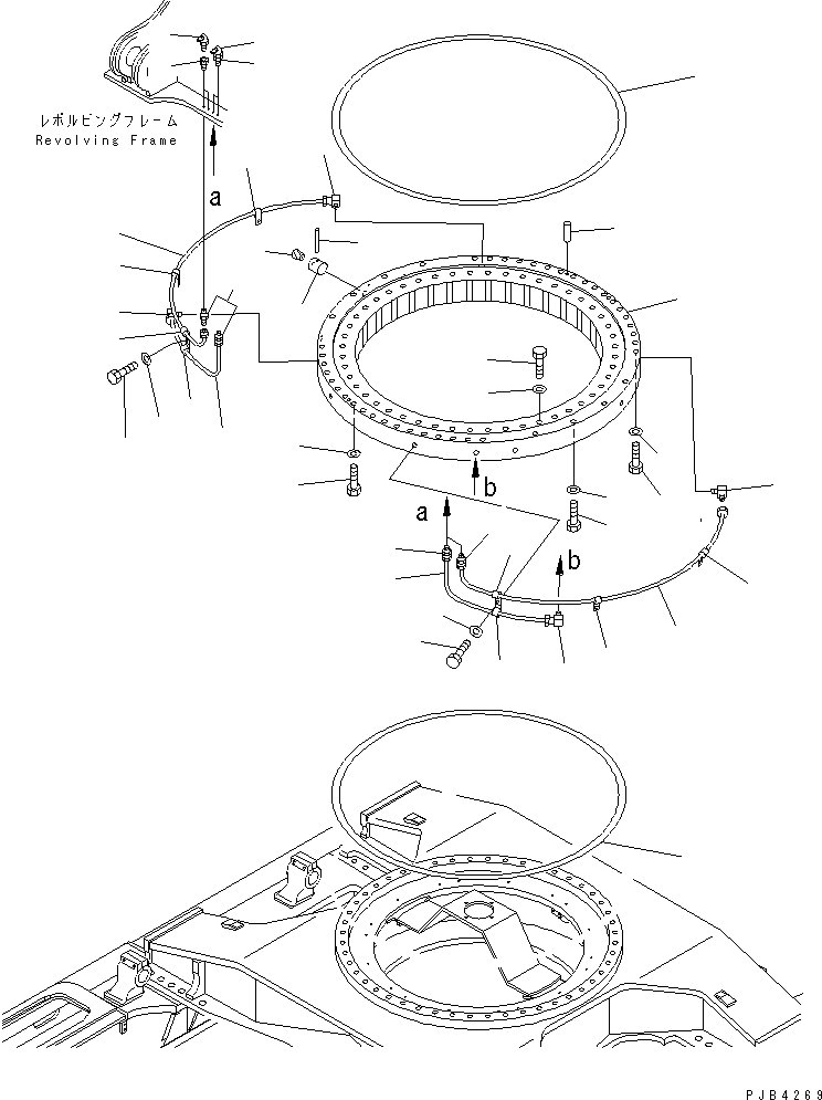 Схема запчастей Komatsu PC750LC-6 - ПОВОРОТН. КРУГ(№-999) ПОВОРОТН. КРУГ И КОМПОНЕНТЫ