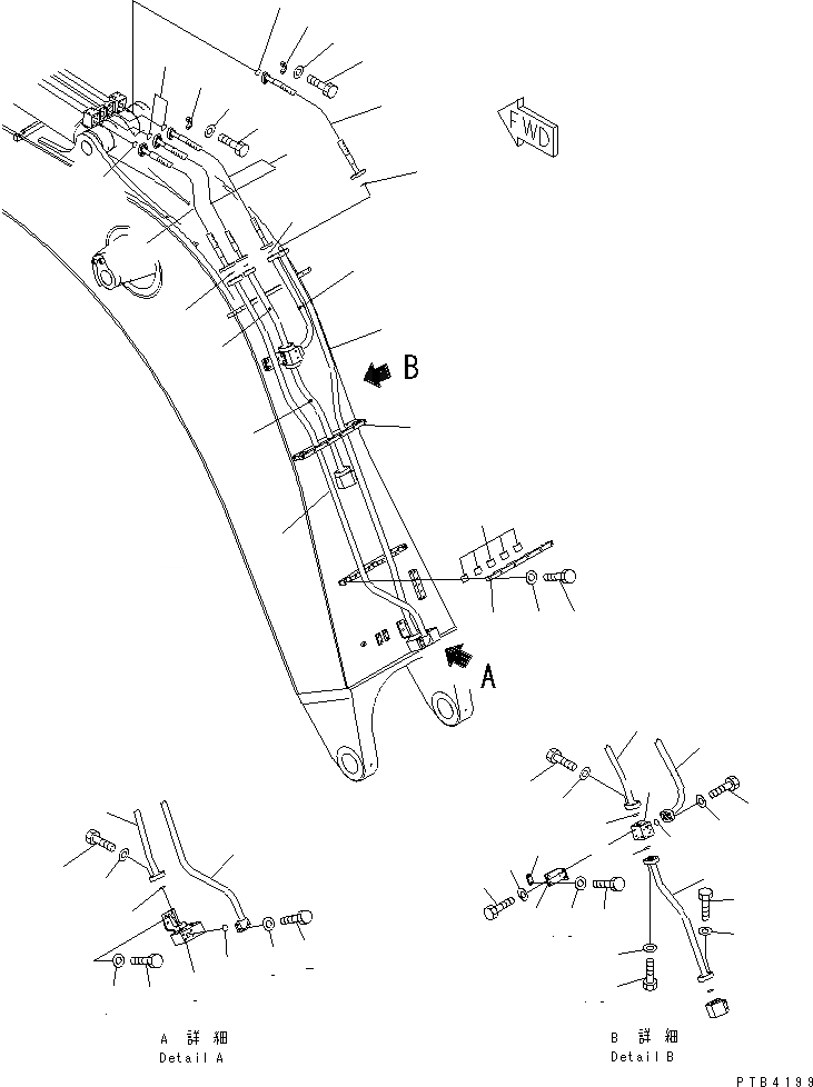 Схема запчастей Komatsu PC750LC-6 - СТРЕЛА (7.M) (ЦИЛИНДР РУКОЯТИТРУБЫ) (ЛИНИЯ ЦИЛИНДРА) (ДЛЯ ЭКСКАВАТ.)(№-8) РАБОЧЕЕ ОБОРУДОВАНИЕ