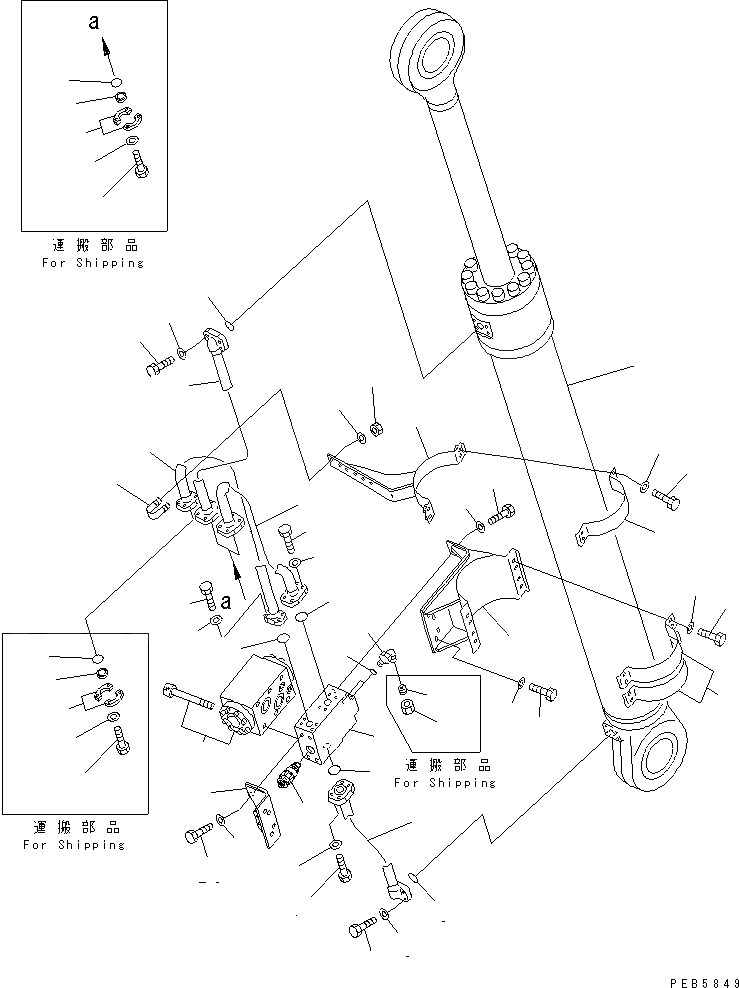 Схема запчастей Komatsu PC750LC-6 - BM ЦИЛИНДР¤ ЛЕВ. (С ПРЕДОТВРАЩ. СМЕЩЕНИЯ)(№-999) РАБОЧЕЕ ОБОРУДОВАНИЕ