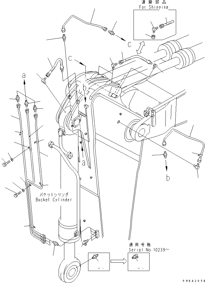 Схема запчастей Komatsu PC750LC-6 - РУКОЯТЬ (.9M) (СМАЗКА) (ДЛЯ ЭКСКАВАТ.)(№-8) РАБОЧЕЕ ОБОРУДОВАНИЕ