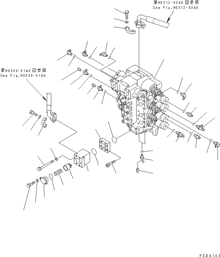 Схема запчастей Komatsu PC750LC-6K-01 - ОСНОВН. КЛАПАН (4-Х СЕКЦИОНН. КЛАПАН) (СОЕДИНИТ. ЧАСТИ)(№K-K999) ГИДРАВЛИКА