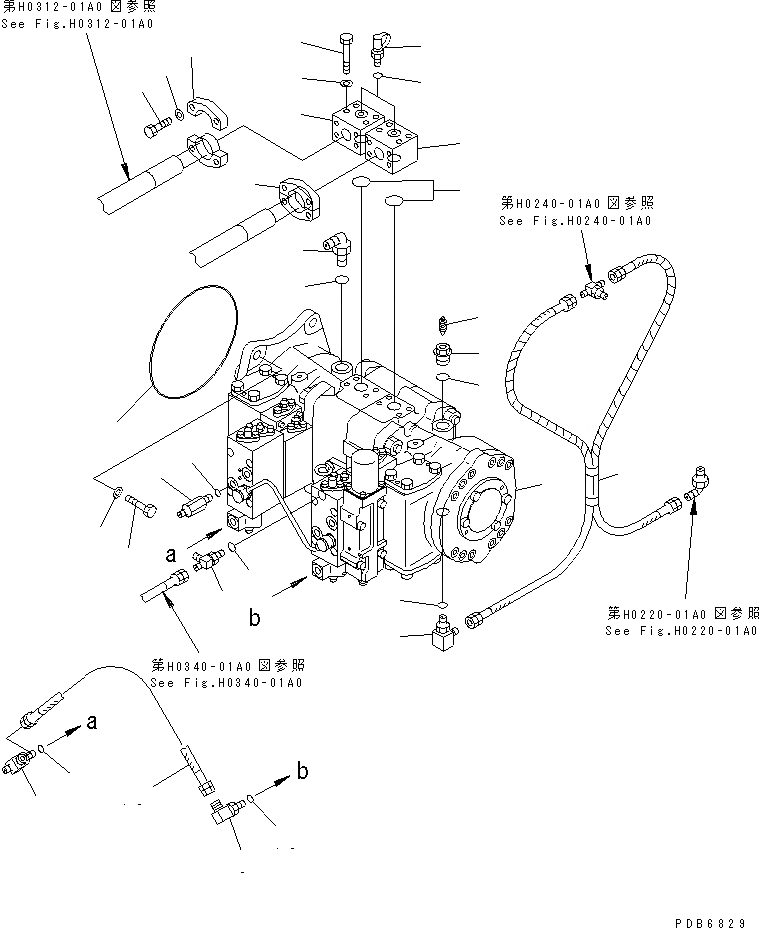 Схема запчастей Komatsu PC750LC-6K-01 - NO. НАСОС (СОЕДИНИТ. ЧАСТИ)(№K-K999) ГИДРАВЛИКА