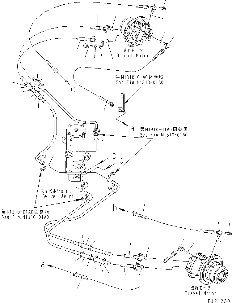 Схема запчастей Komatsu PC750LC-6K-01 - ГИДРОЛИНИЯ ХОДА(МОТОР )(№K88-K999) НИЖНЯЯ ГИДРОЛИНИЯ И ЛИНИЯ ХОДА