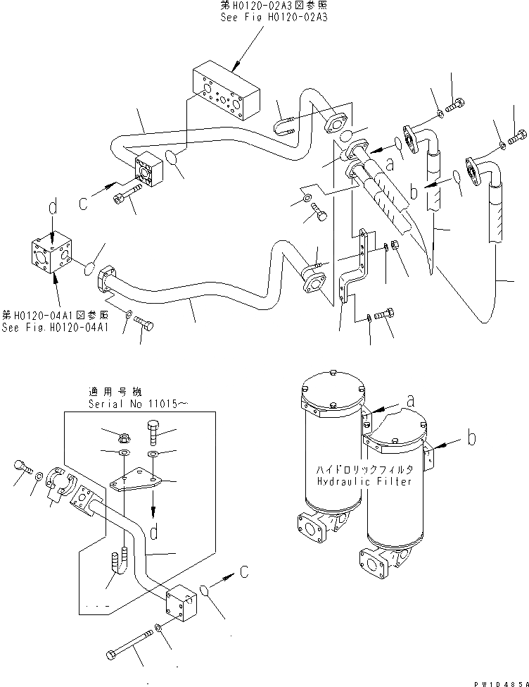 Схема запчастей Komatsu PC750SE-6 - ОСНОВН. КЛАПАН ВОЗВРАТ. ТРУБЫ (ШЛАНГИ) (ДЛЯ ПОГРУЗ. ИЛИ С СЕРВИСНЫМ КЛАПАНОМ)(№-) ГИДРАВЛИКА