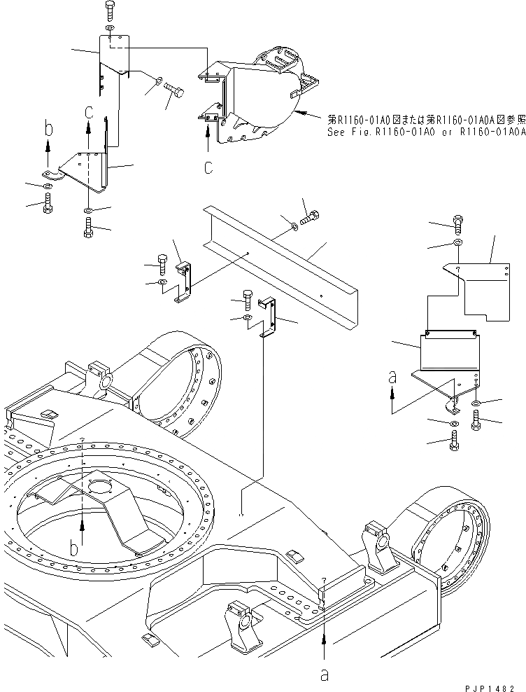 Схема запчастей Komatsu PC750SE-6K-01 - МОТОР ХОДА COVER(№K-K999) ХОДОВАЯ