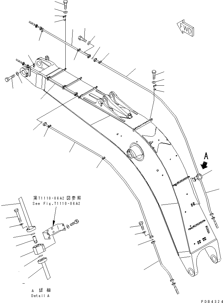 Схема запчастей Komatsu PC750SE-6K-01 - СТРЕЛА (8.M) (ЦИЛИНДР КОВША ТРУБЫ) (ДЛЯ ЭКСКАВАТ.)(№K-K999) РАБОЧЕЕ ОБОРУДОВАНИЕ