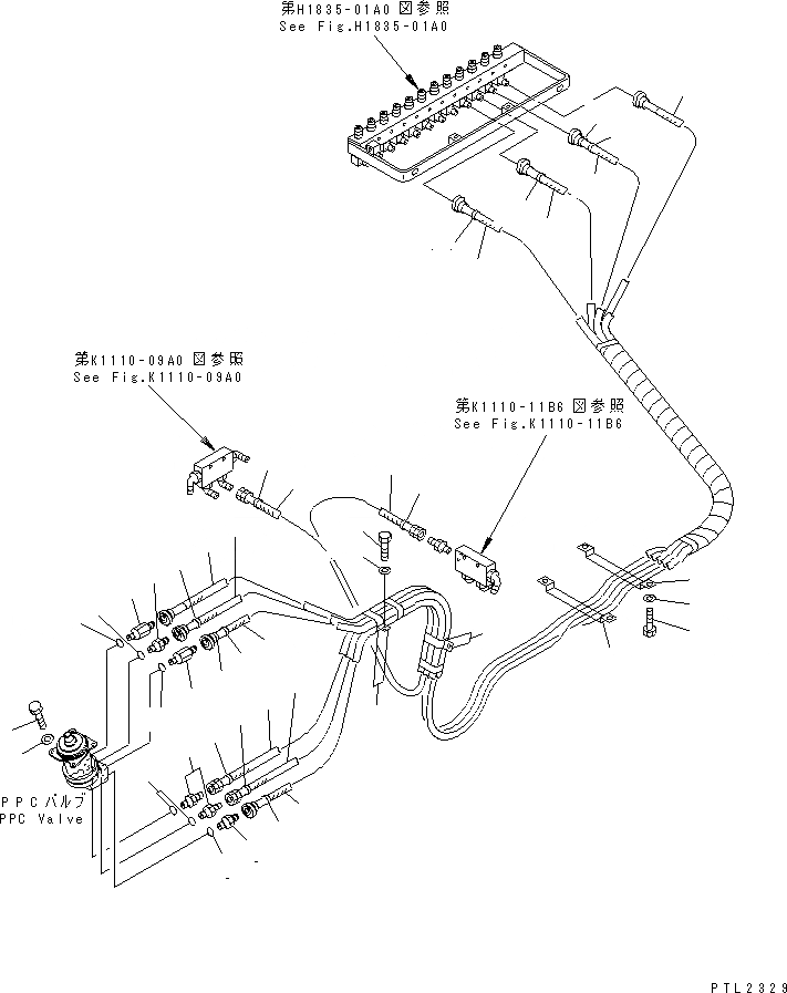 Схема запчастей Komatsu PC750SE-6K-J - ОСНОВН. КОНСТРУКЦИЯ (РАБОЧАЯ ЛИНИЯ PPC) (ШЛАНГИ¤ ЛЕВ.) (WRIST УПРАВЛ-Е)(№9-8) КАБИНА ОПЕРАТОРА И СИСТЕМА УПРАВЛЕНИЯ