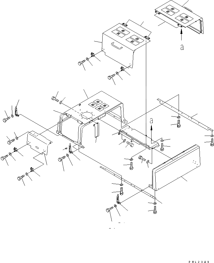 Схема запчастей Komatsu PC750SE-6K-J - КАПОТ (COVER)(№9-) ЧАСТИ КОРПУСА
