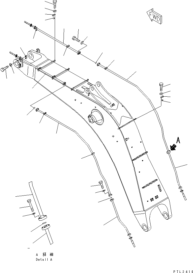 Схема запчастей Komatsu PC750SE-6K-J - СТРЕЛА (7.M) (ЦИЛИНДР КОВША ТРУБЫ) (ДЛЯ ЭКСКАВАТ.)(№9-999) РАБОЧЕЕ ОБОРУДОВАНИЕ