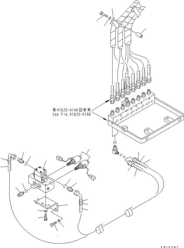 Схема запчастей Komatsu PC750SE-6K-LS - PPC ЛИНИЯ СОЕД-Е (КЛАПАН) (ДЛЯ ПОГРУЗ.)(№K-) ГИДРАВЛИКА