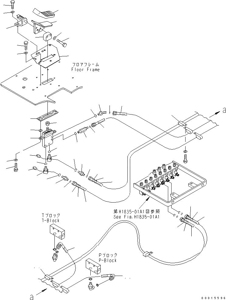 Схема запчастей Komatsu PC750SE-7K - ОСНОВН. КОНСТРУКЦИЯ (ПЕДАЛЬ УПРАВЛ-Я РАБОЧ. ОБОРУД. И PPC ЛИНИЯ) ( ATT) КАБИНА ОПЕРАТОРА И СИСТЕМА УПРАВЛЕНИЯ