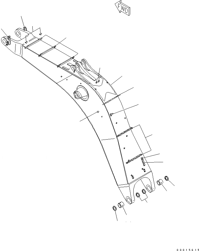 Схема запчастей Komatsu PC750SE-7K - СТРЕЛА (7.M) (PC7SE) РАБОЧЕЕ ОБОРУДОВАНИЕ