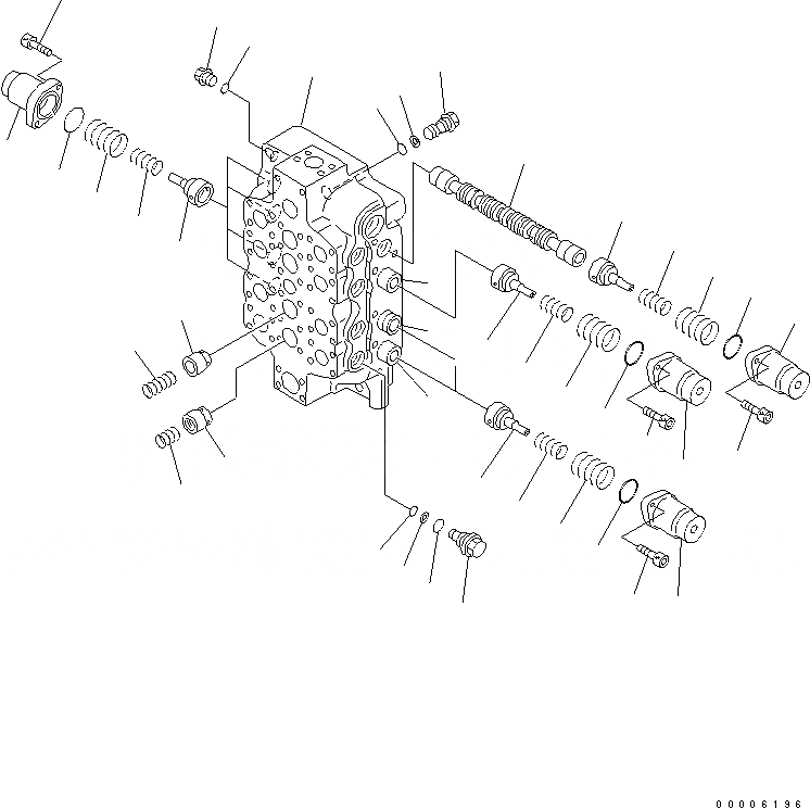 Схема запчастей Komatsu PC750SE-7K - ОСНОВН. КЛАПАН (4-Х СЕКЦИОНН.) (/) ОСНОВН. КОМПОНЕНТЫ И РЕМКОМПЛЕКТЫ