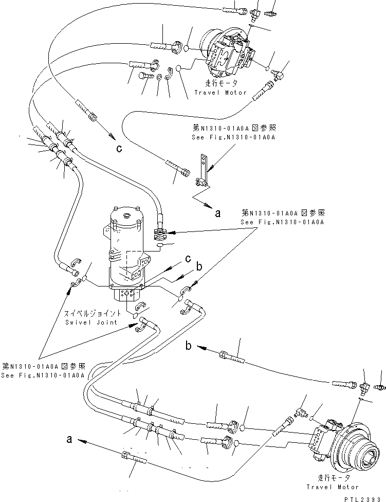 Схема запчастей Komatsu PC750SE-6 - ГИДРОЛИНИЯ ХОДА(МОТОР )(№9-999) НИЖНЯЯ ГИДРОЛИНИЯ И ЛИНИЯ ХОДА