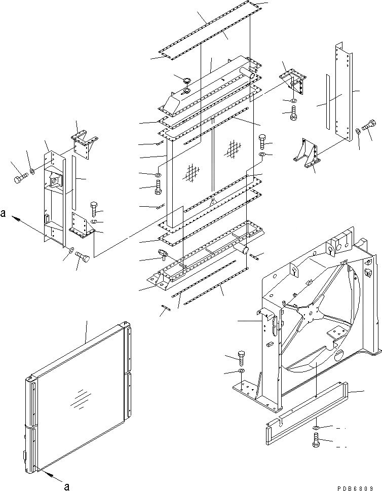 Схема запчастей Komatsu PC750SE-6K - ОХЛАЖД-Е (РАДИАТОР И ЧАСТИ КОРПУСА)(№K-K) СИСТЕМА ОХЛАЖДЕНИЯ