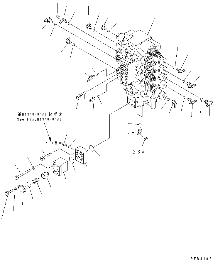 Схема запчастей Komatsu PC750SE-6K - ОСНОВН. КЛАПАН (5-СЕКЦИОНН. КЛАПАН) (СОЕДИНИТ. ЧАСТИ)(№K-K999) ГИДРАВЛИКА