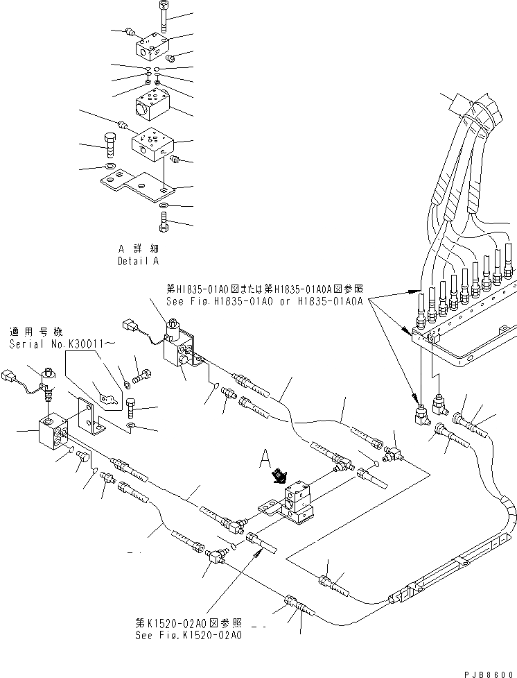 Схема запчастей Komatsu PC750SE-6K - PPC ЛИНИЯ СОЕД-Е (КЛАПАН)(№K-K999) ГИДРАВЛИКА