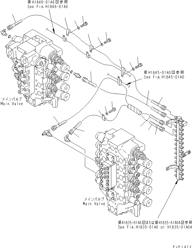Схема запчастей Komatsu PC750SE-6K - PPC ЛИНИЯ ХОДА(№K-K999) ГИДРАВЛИКА