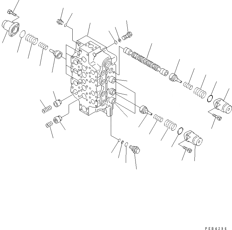 Схема запчастей Komatsu PC750SE-6K - ОСНОВН. КЛАПАН (/) (4-Х СЕКЦИОНН.)(№K-K999) ОСНОВН. КОМПОНЕНТЫ И РЕМКОМПЛЕКТЫ